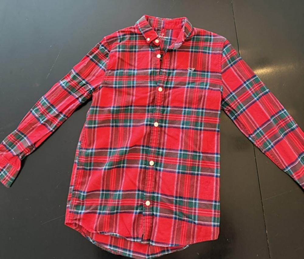 Vineyard Vines Boys Plaid Flannel Shirt S 8-10 Red Green Tartan